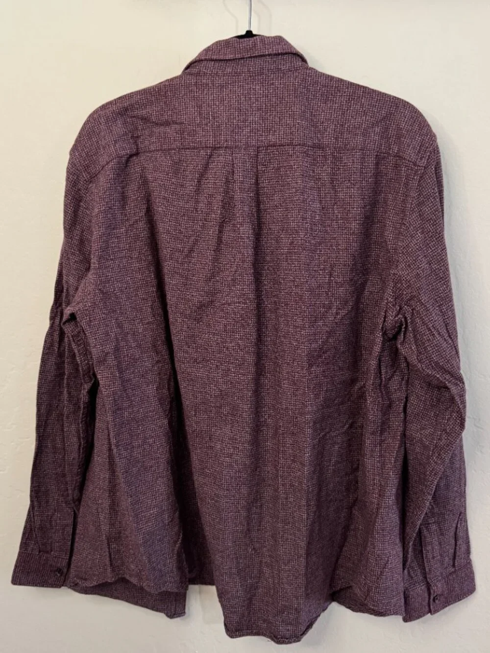 Old Navy Slim Fit Burgundy Textured Long Sleeve Button Down Shirt | Size XL